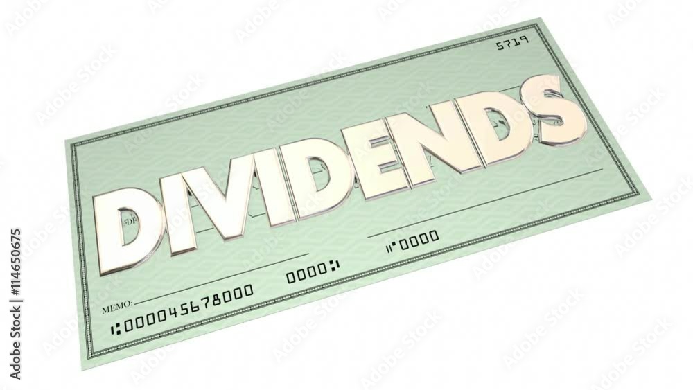 Dividends Check Money Income Word 3d Animation Dividends Check Money Income Word 3d Animation