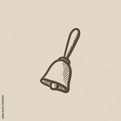 School bell sketch icon.
