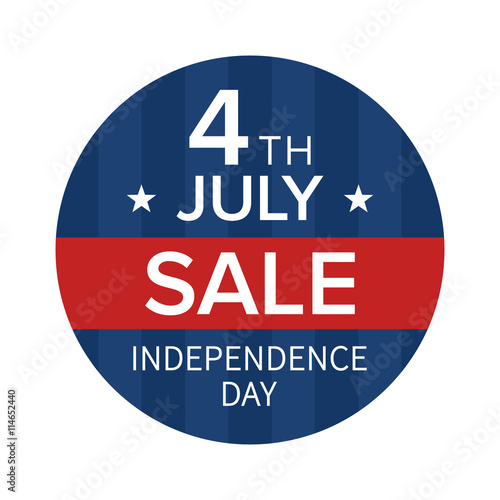July 4th or Fourth of July, American Independence Day sale round vector display badge