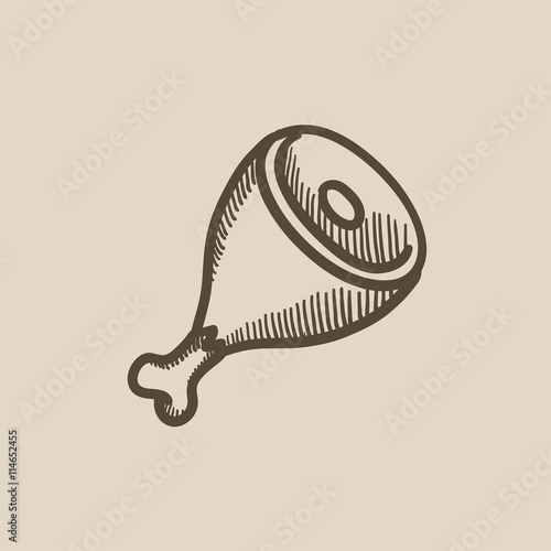 Meat sketch icon.