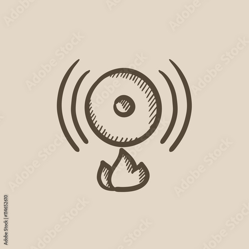 Fire alarm sketch icon.