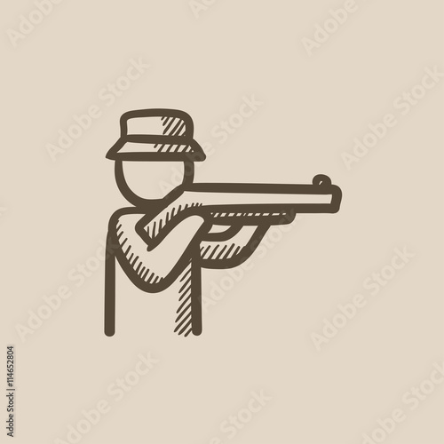 Hunter sketch icon.