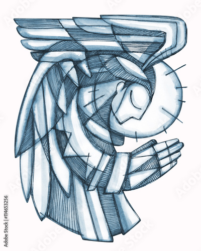 Praying angel illustration