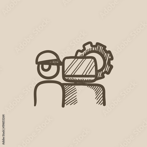 Computerized production sketch icon.
