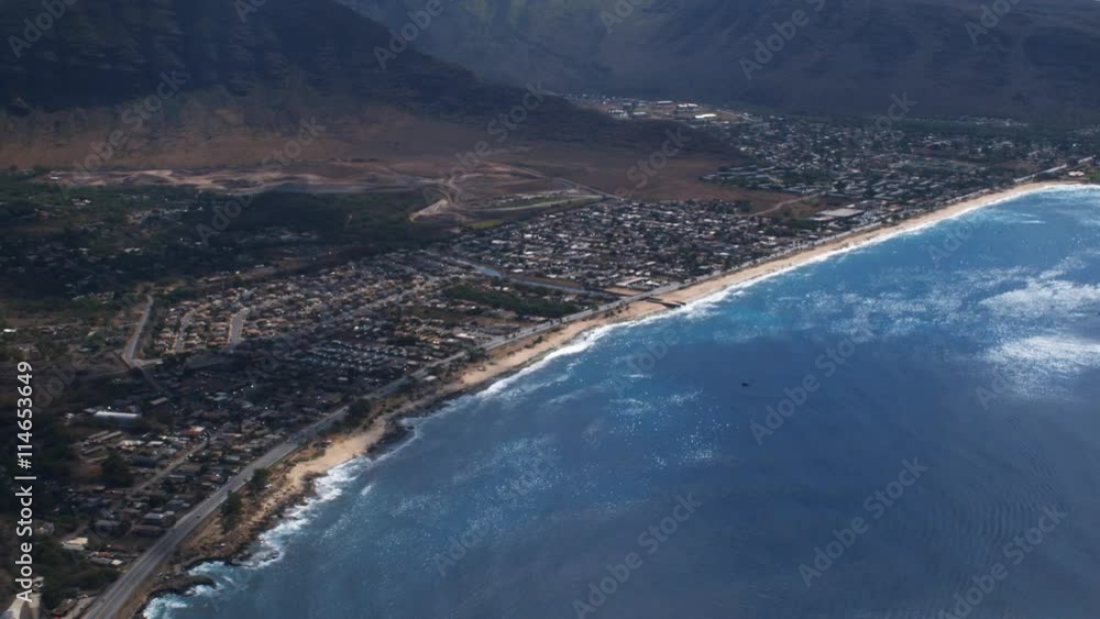 Flying along Nanakuli coastline, Hawaii. Shot in 2010. Flying along Nanakuli coastline, Hawaii. Shot in 2010.