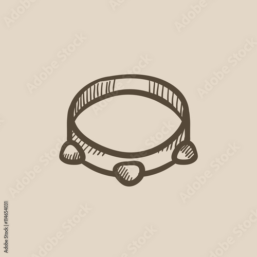 Tambourine sketch icon.