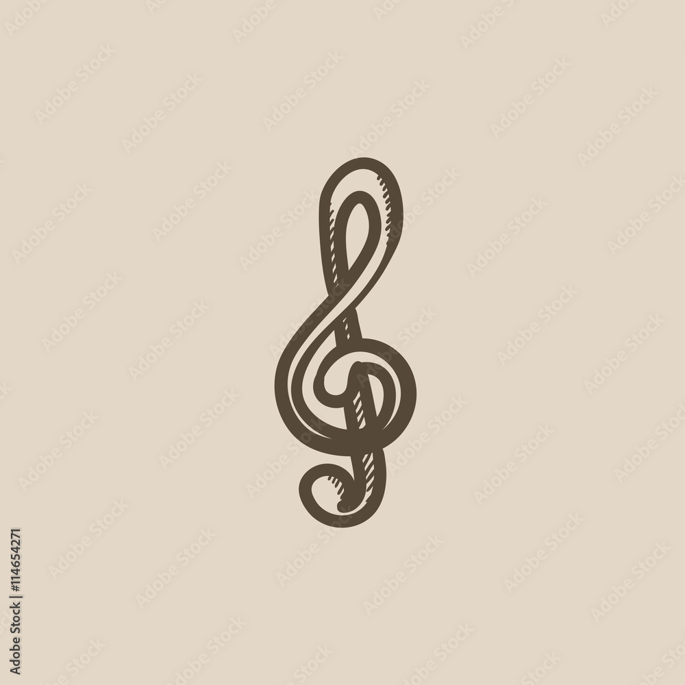 Obraz premium G-clef sketch icon.