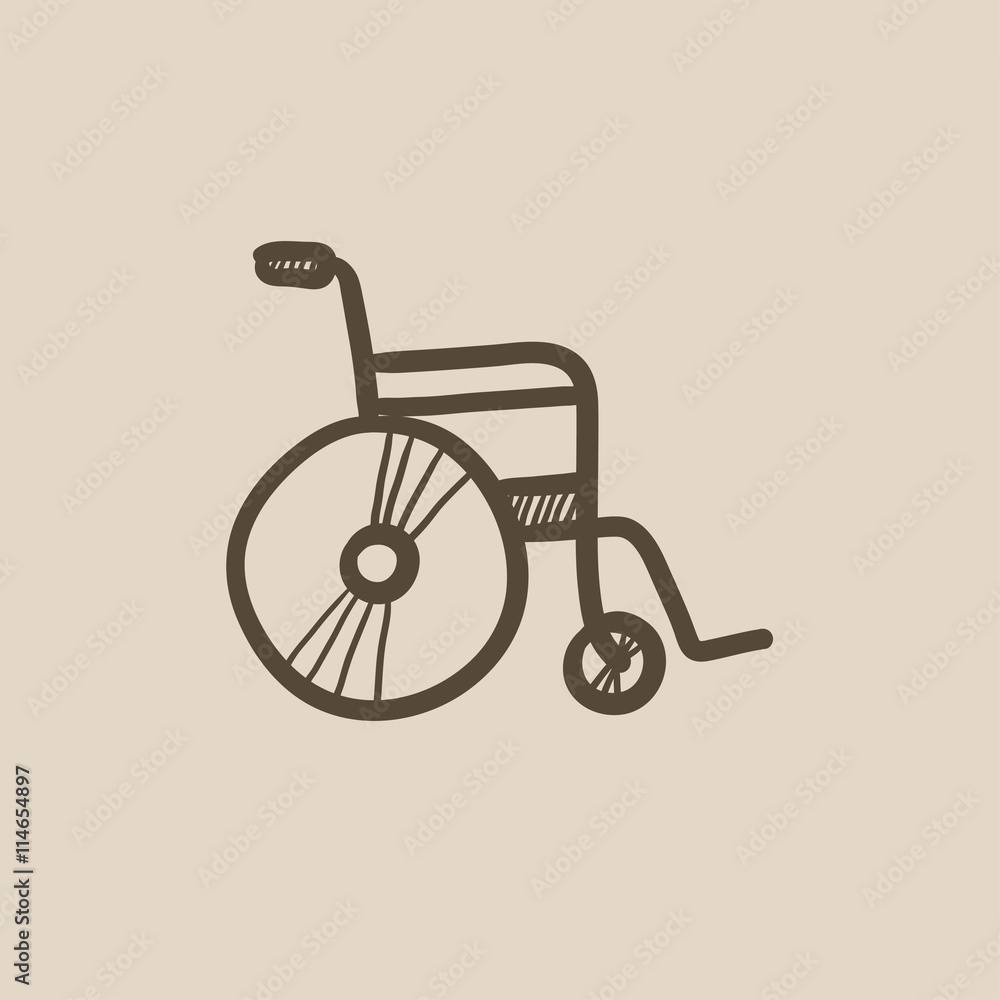 Wheelchair sketch icon. Wheelchair sketch icon.
