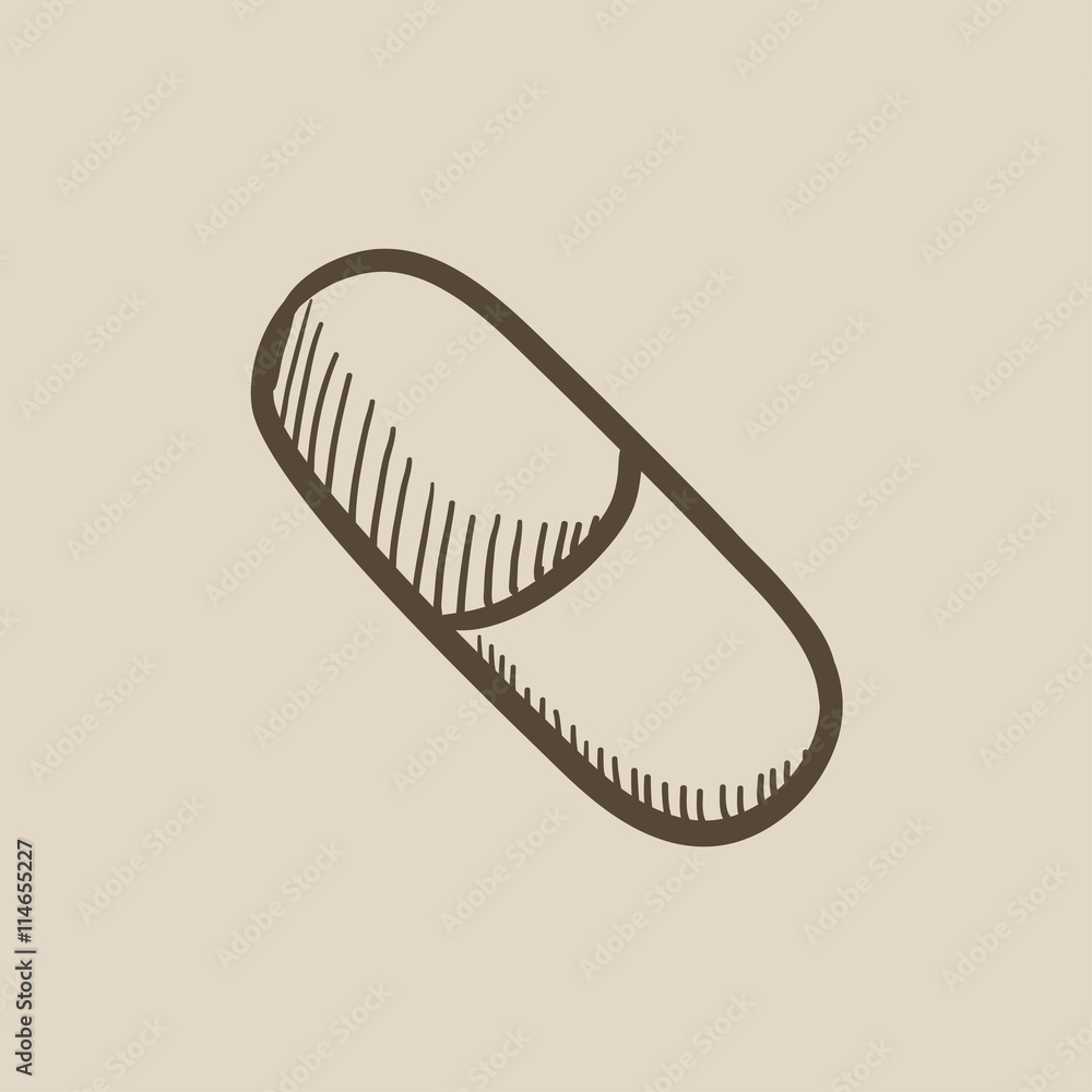 Capsule pill sketch icon. Capsule pill sketch icon.