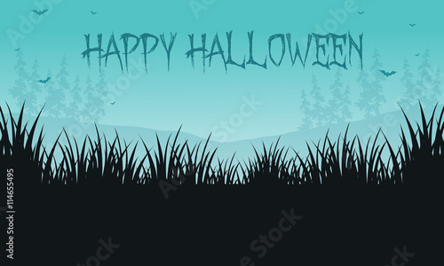 Halloween backgrounds grass of silhouette