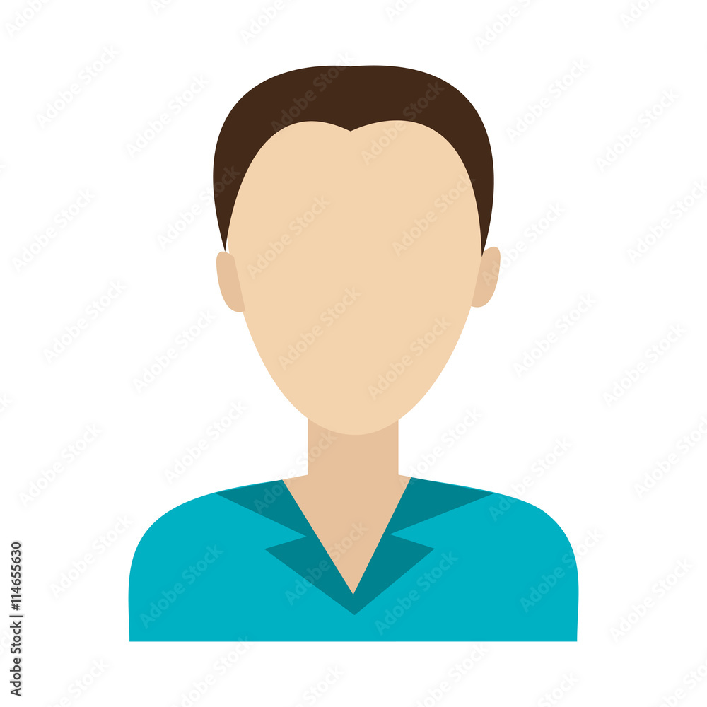 avatar man wearing blue shirt front view over isolated background,vector illustration avatar man wearing blue shirt front view over isolated background,vector illustration