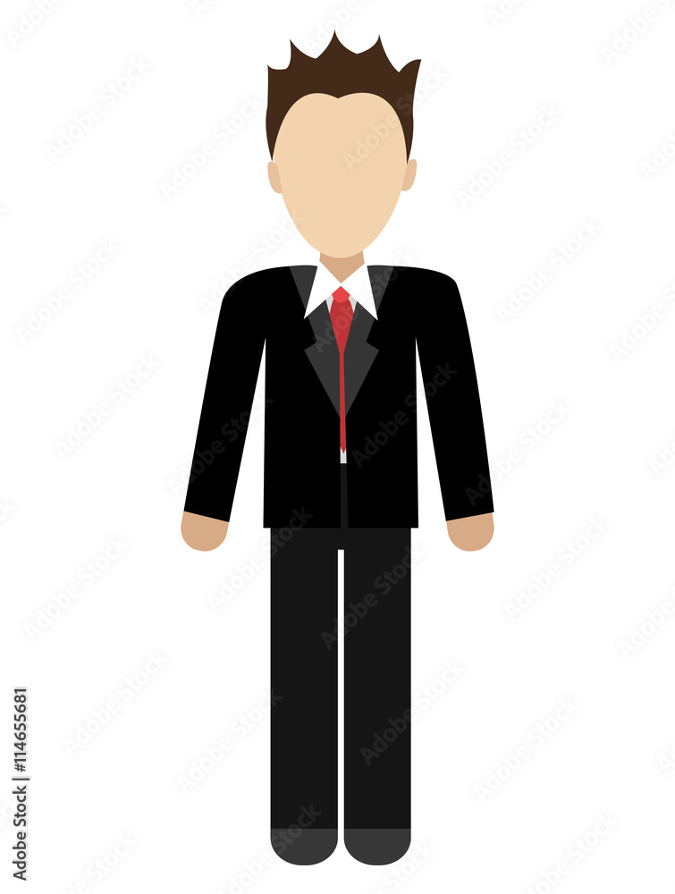 business avatar man wearing black suit and red tie front view over isolated background,vector illustration business avatar man wearing black suit and red tie front view over isolated background,vector illustration