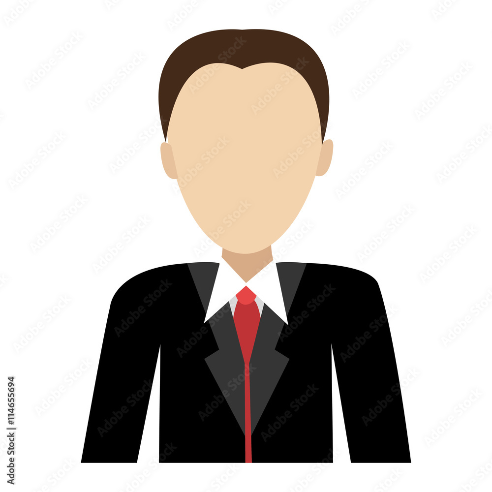 business avatar man wearing black suit and red tie front view over isolated background,vector illustration business avatar man wearing black suit and red tie front view over isolated background,vector illustration