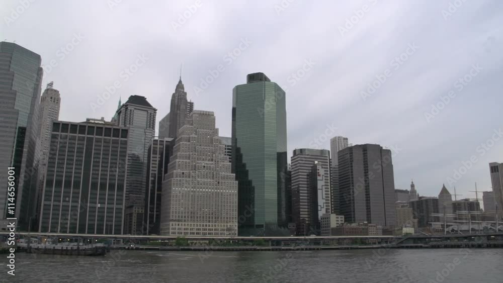 Manhattan skyline from the East river , New York City, USA Manhattan skyline from the East river , New York City, USA