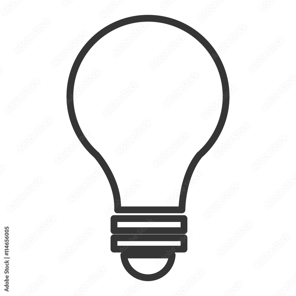 black and white light bulb over isolated background, idea concept, vector illustration black and white light bulb over isolated background, idea concept, vector illustration