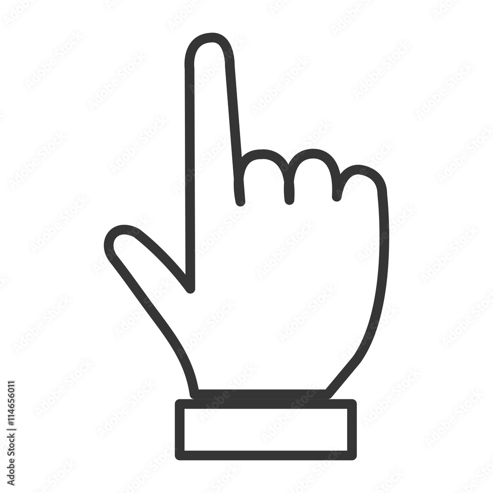 black and white human hand with one finger pointing up over isolated background, vector illustration black and white human hand with one finger pointing up over isolated background, vector illustration