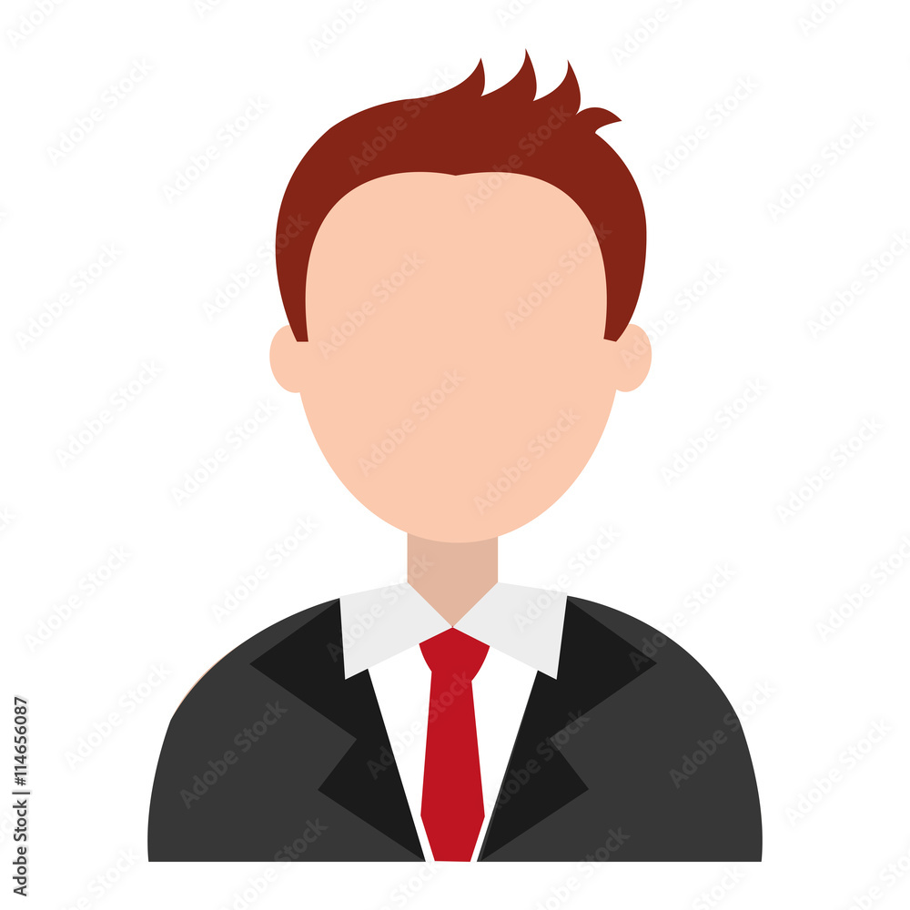 business avatar man wearing black suit and red tie front view over isolated background,vector illustration business avatar man wearing black suit and red tie front view over isolated background,vector illustration