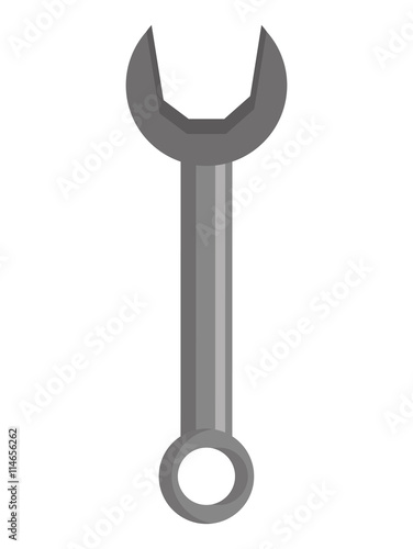 grey construction tool front view over isolated background, vector illustration 