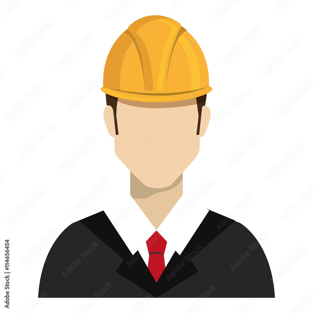 avatar construction man wearing colorful clothes and yellow helmet over isolated background, vector illustration avatar construction man wearing colorful clothes and yellow helmet over isolated background, vector illustration