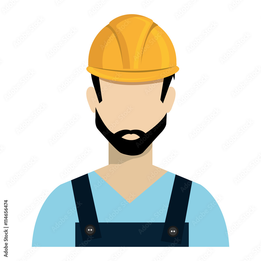 avatar construction man wearing colorful clothes and yellow helmet over isolated background, vector illustration avatar construction man wearing colorful clothes and yellow helmet over isolated background, vector illustration