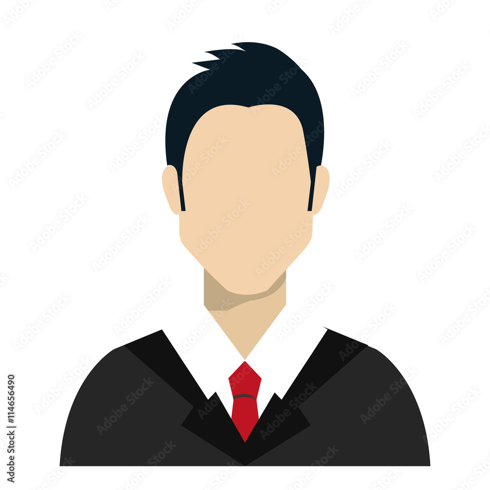 avatar man wearing black sweater and white shirt with red tie over isolated background, vector illustration avatar man wearing black sweater and white shirt with red tie over isolated background, vector illustration