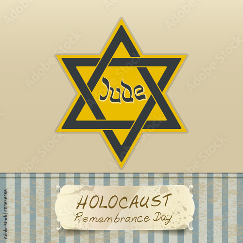 holocaust remembrance day with Star of David. vector
