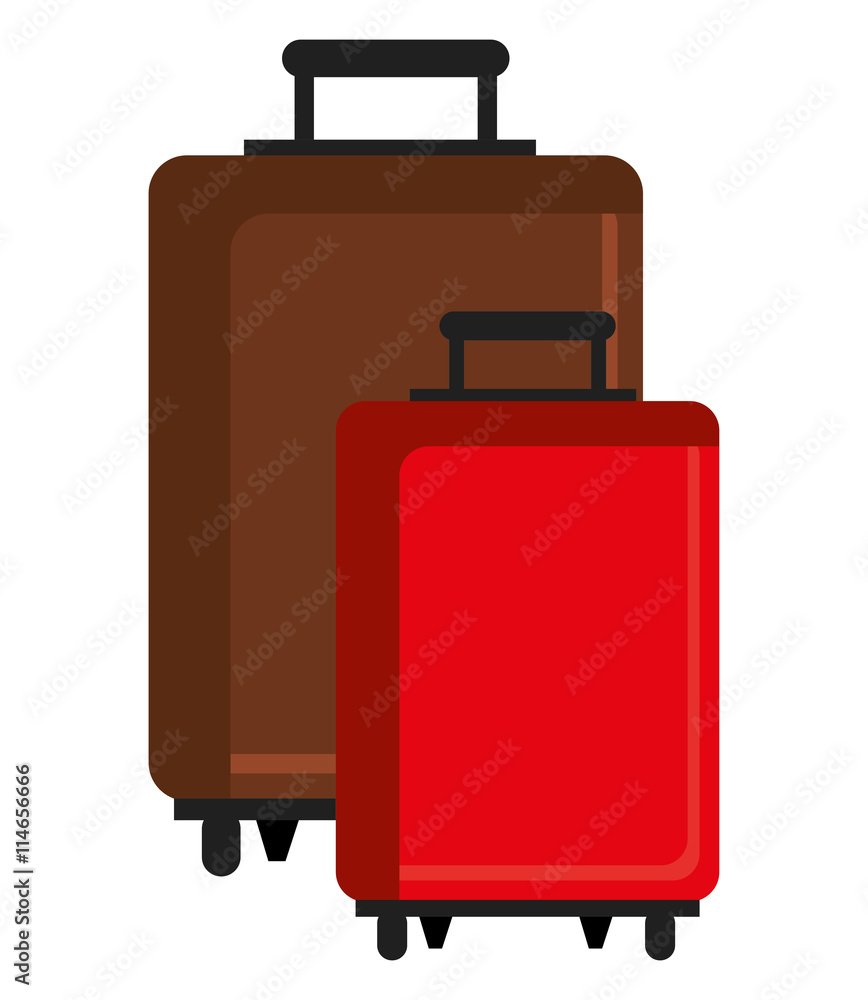 brown and red travle bags front view over isolated background, vector illustration brown and red travle bags front view over isolated background, vector illustration