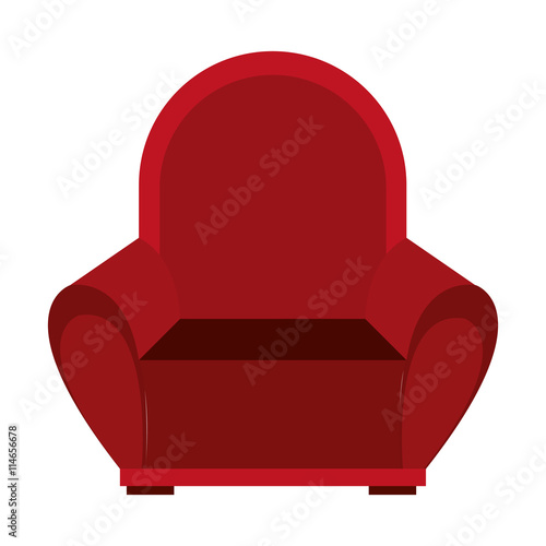 red seat front view over isolated background, vector illustration 