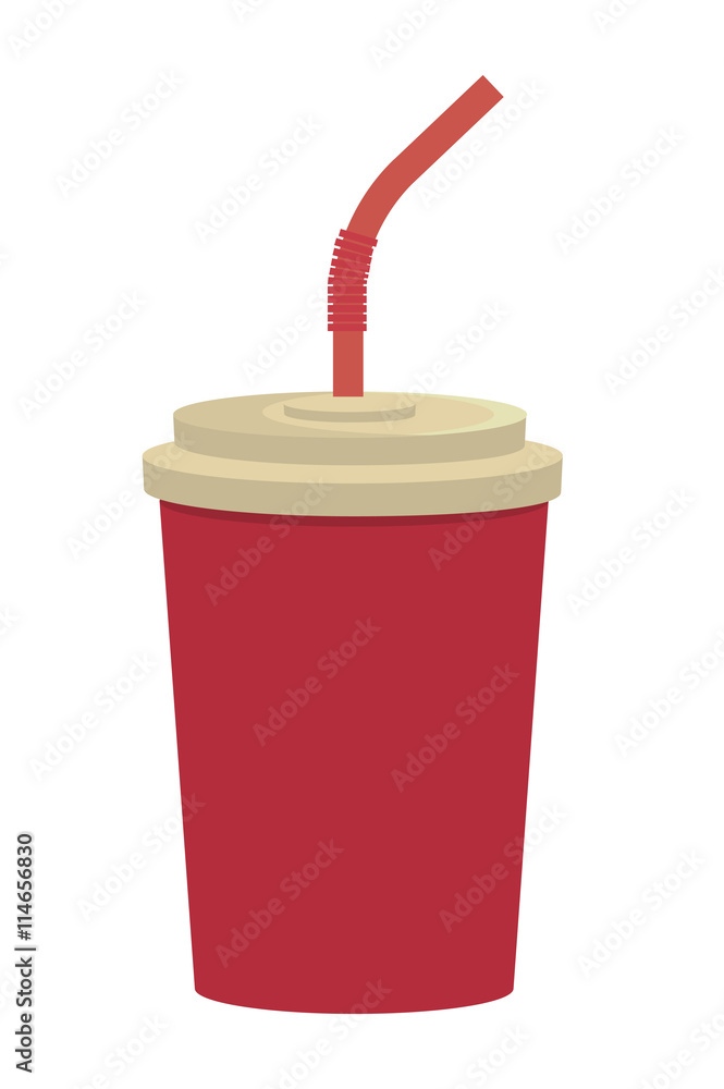 red cup and straw front view over isolated background, vector illustration red cup and straw front view over isolated background, vector illustration
