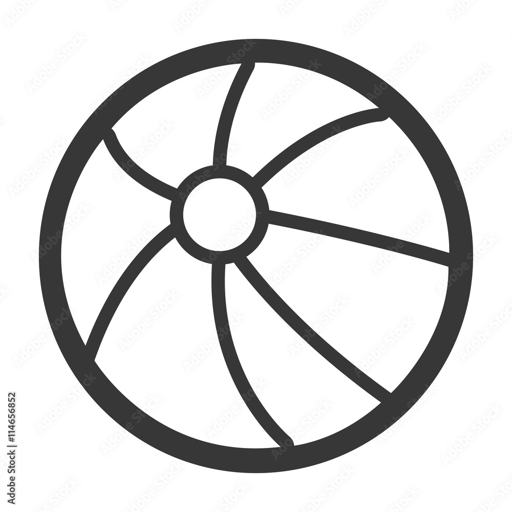 Obraz premium black and white beach ball over isolated background, vector illustration 