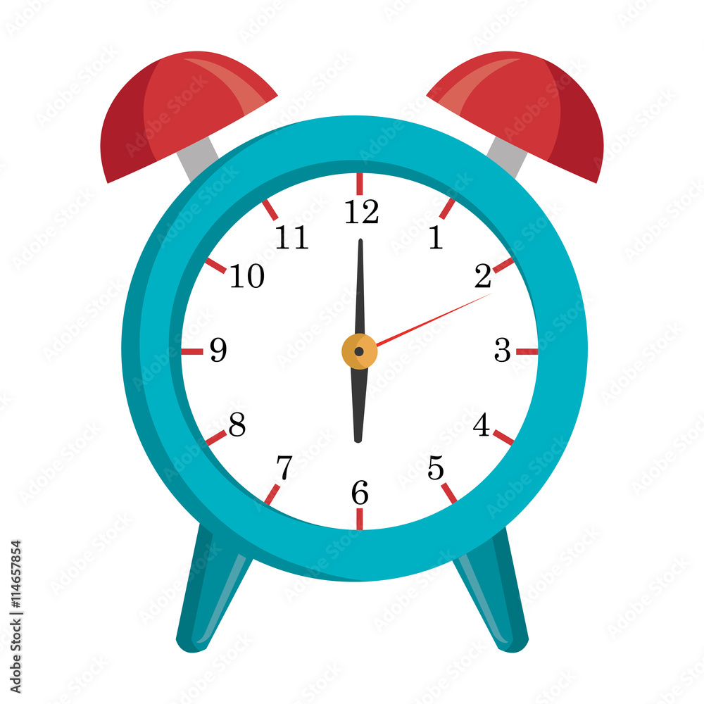 red and blue table clock front view over isolated background, vector illustration red and blue table clock front view over isolated background, vector illustration