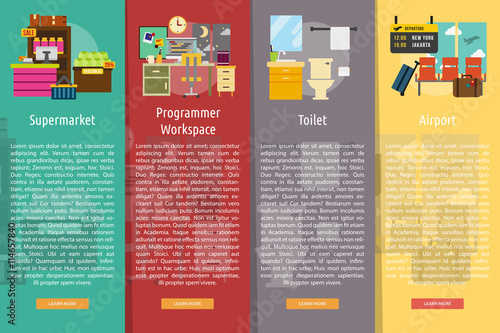 Building Interior Vertical Banner Concept