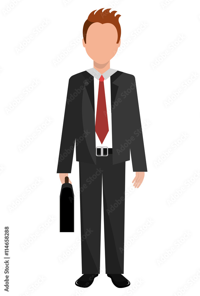 avatar business man wearing colorful clothes front view over isolated background, vector illustration avatar business man wearing colorful clothes front view over isolated background, vector illustration