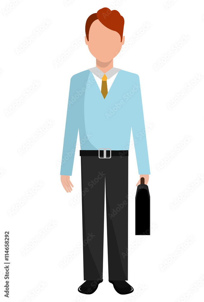 avatar business man wearing colorful clothes front view over isolated background, vector illustration avatar business man wearing colorful clothes front view over isolated background, vector illustration