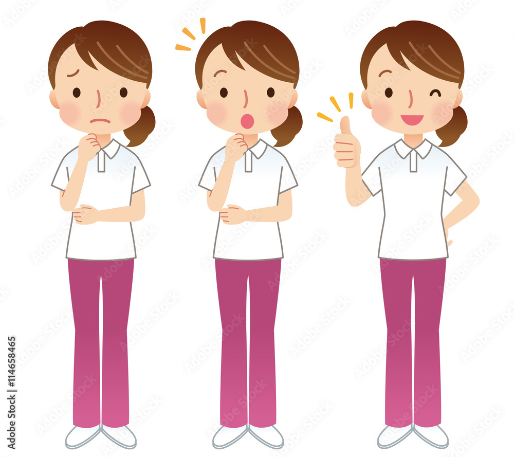 女性スタッフ　表情セット