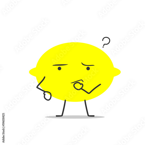 confused lemon simple clean cartoon illustration
