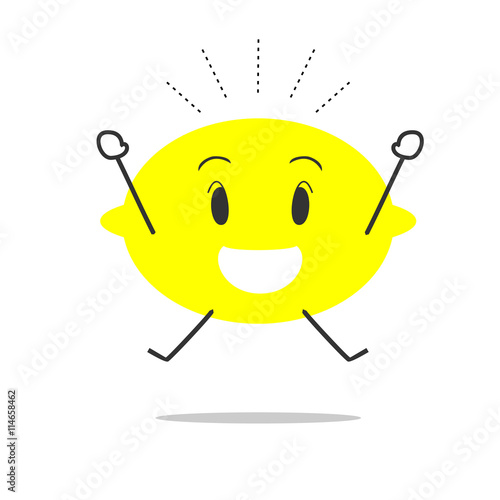 happy lemon simple clean cartoon illustration