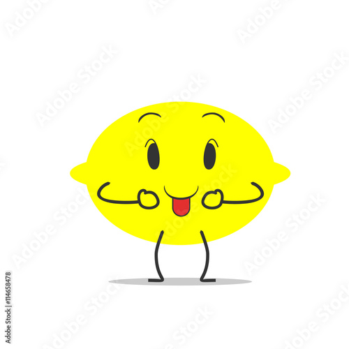 tongue lemon simple clean cartoon illustration