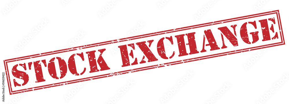 stock exchange red stamp on white background stock exchange red stamp on white background