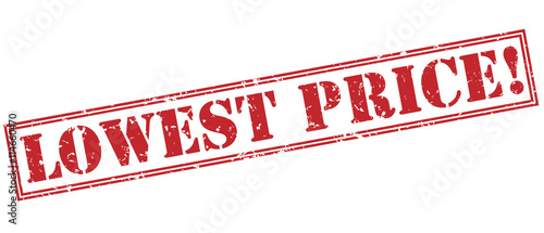 lowest price! red stamp on white background