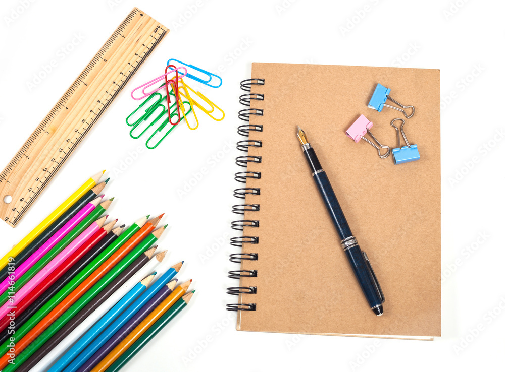 concept and office supplies on white concept and office supplies on white