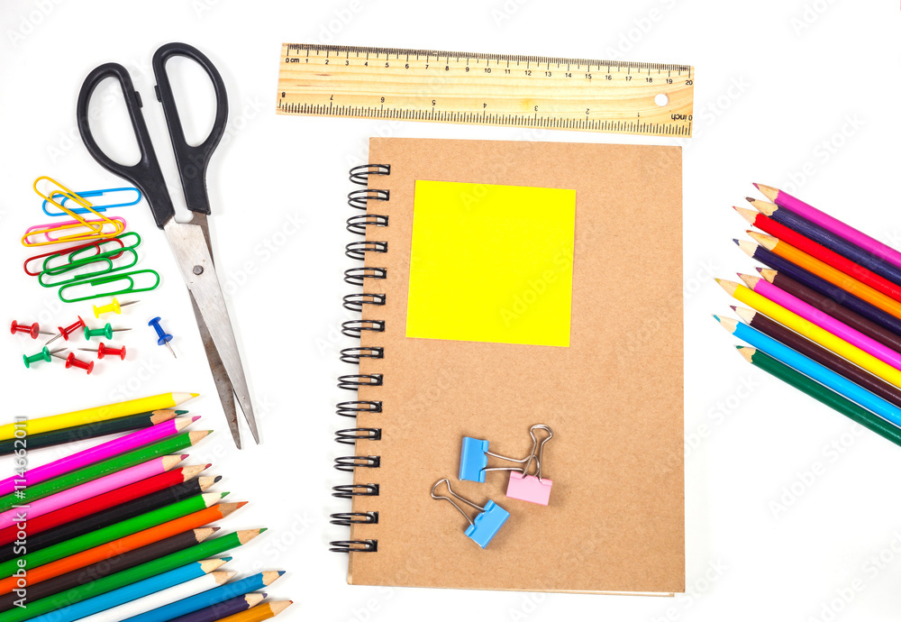 concept and office supplies on white concept and office supplies on white
