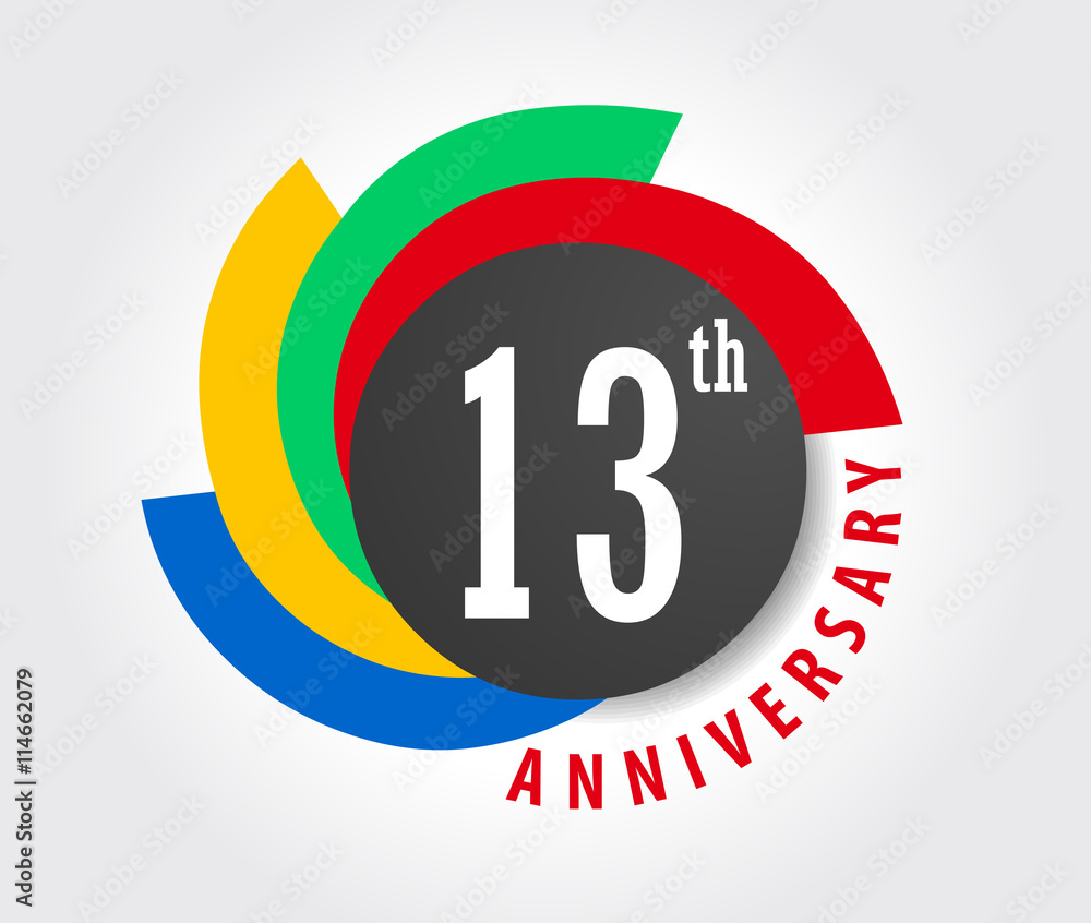 13th Anniversary celebration background, 13 years anniversary card illustration - vector eps10 13th Anniversary celebration background, 13 years anniversary card illustration - vector eps10