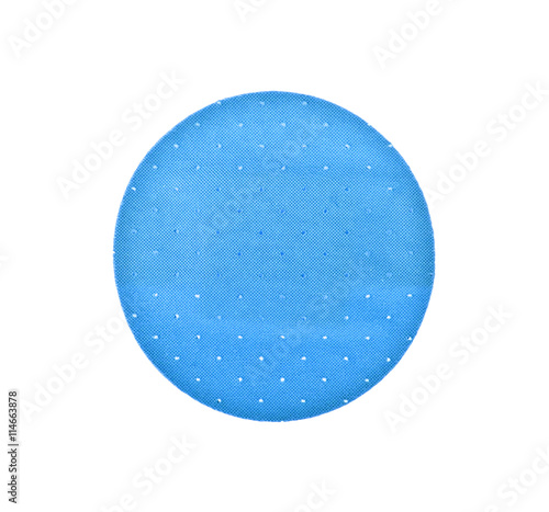 Blue round plaster on a white background