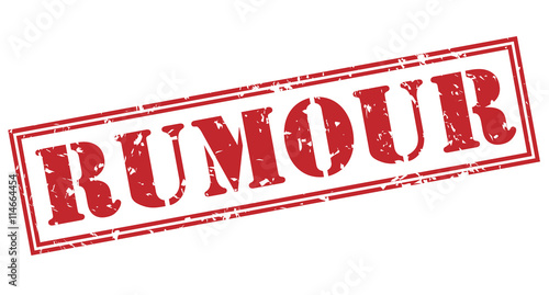 Принти на полотні rumour red stamp on white background