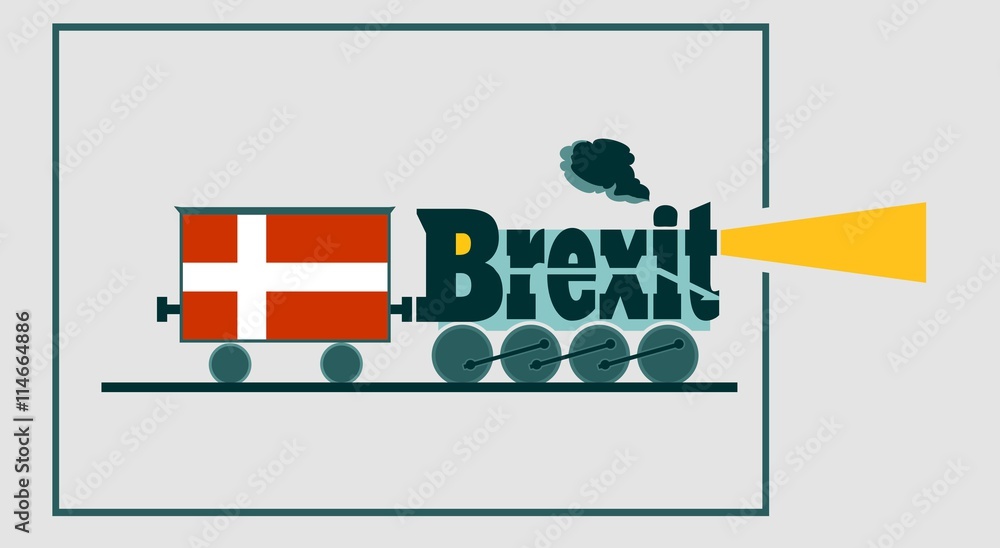 Obraz premium Denmark and EU relationships. Brexit text