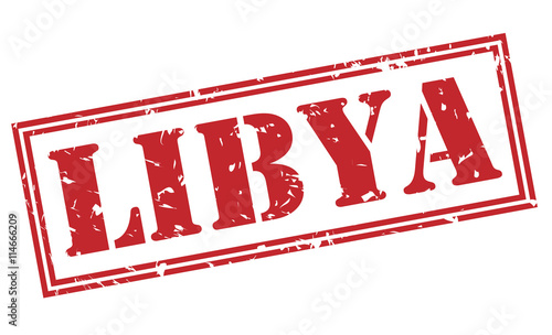 libya red stamp on white background