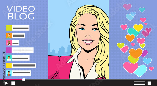 Blonde Girl Video Blogger Blog Stream