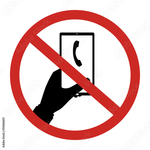 No phone call allow to use restrict sign isolated on white background.