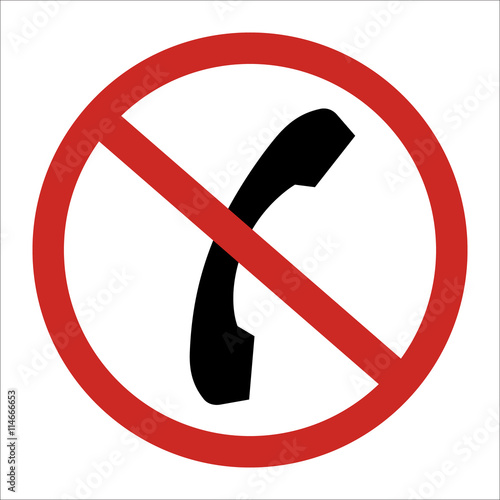 No phone allow to use restrict sign isolated on white background
